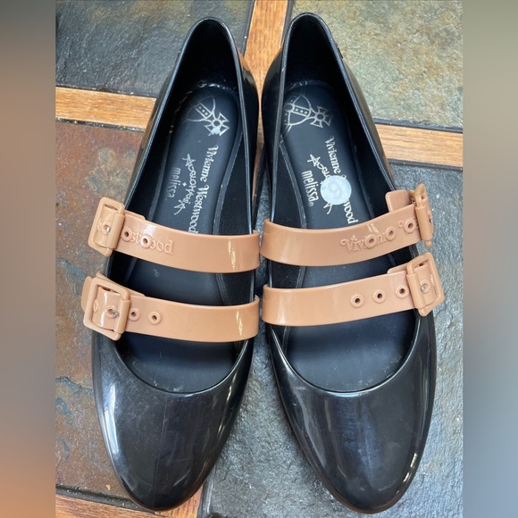 Vivienne Westwood Shoes - Vivienne Westwood Anglomania + Melissa Rubber Ballet Flats Shoes Straps Size 9